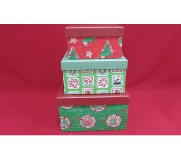 Boxes Set of 3 pcs. Christmas theme